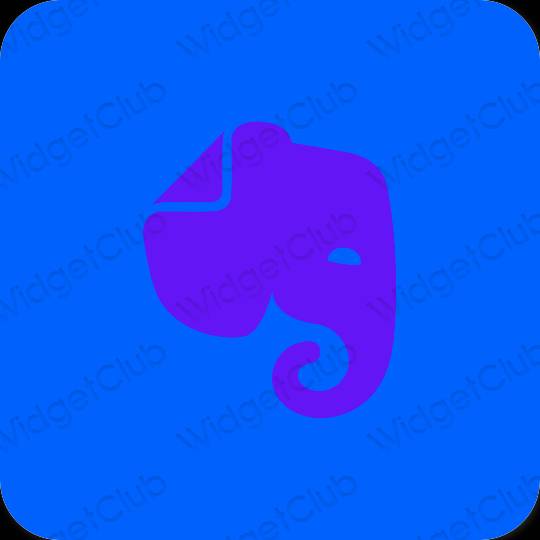 Estetické Modrá Evernote ikony aplikácií
