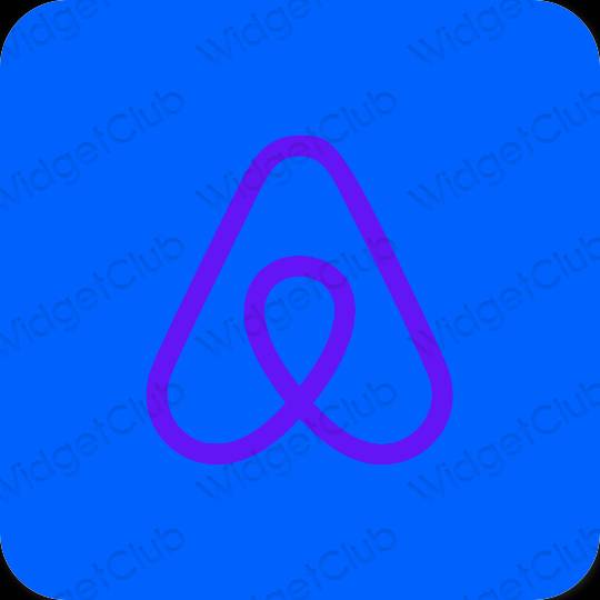 Estético azul neon Airbnb ícones de aplicativos