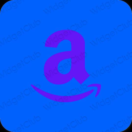 Estetic albastru neon Amazon pictogramele aplicației