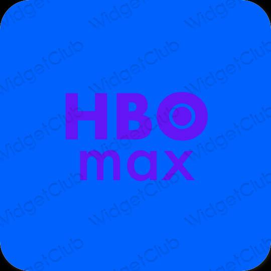 Æstetisk neon blå HBO MAX app ikoner