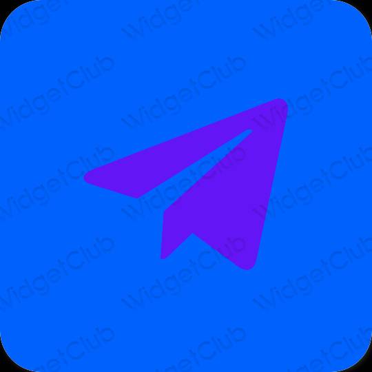 Stijlvol neonblauw Telegram app-pictogrammen