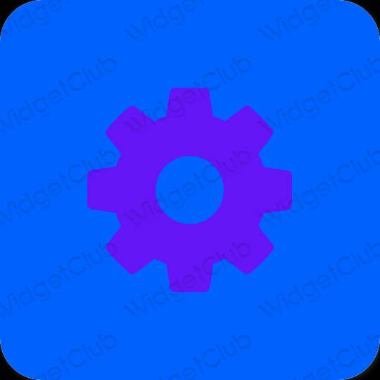 Estetski plava Settings ikone aplikacija