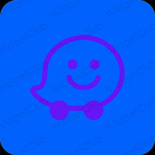 Estetyka fioletowy Waze ikony aplikacji