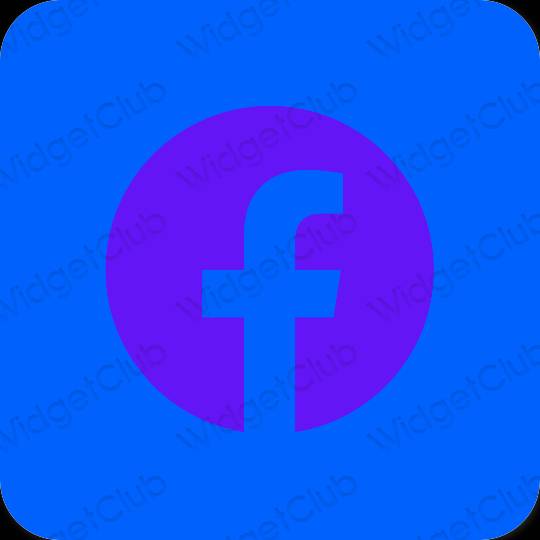 Ästhetisch blau Facebook App-Symbole