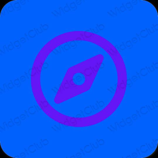 Esthétique bleu Safari icônes d'application
