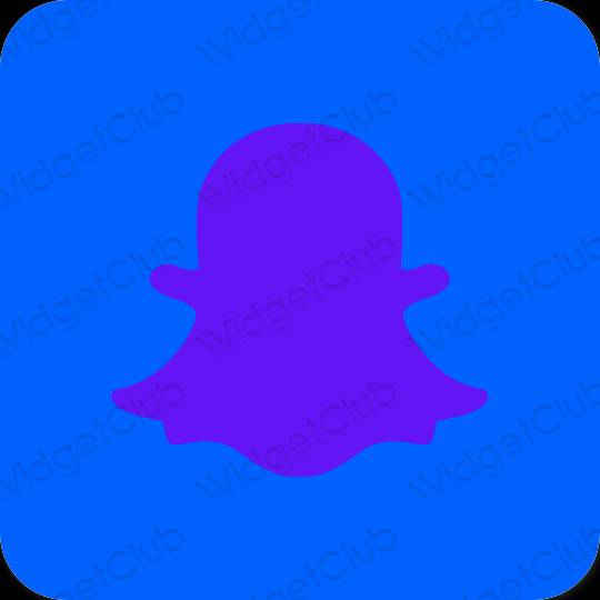 جمالي النيون الأزرق snapchat أيقونات التطبيق