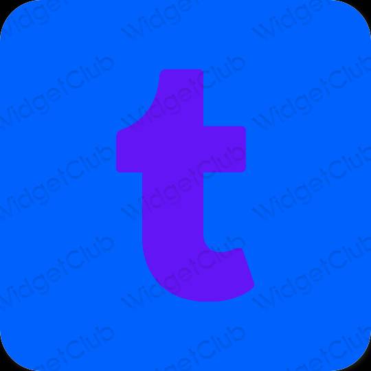 Estetis biru neon Tumblr ikon aplikasi
