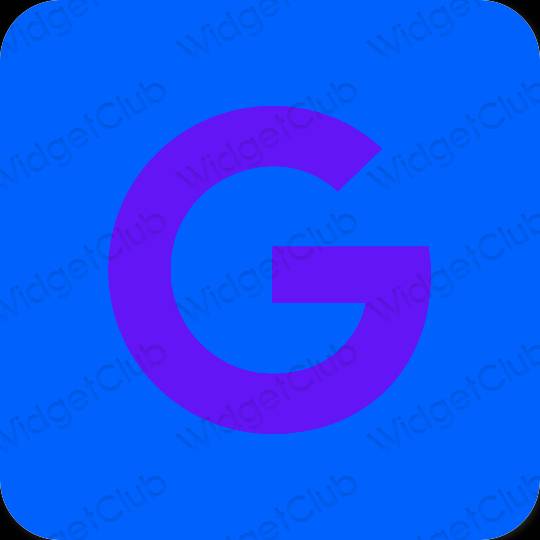 Stijlvol neonblauw Google app-pictogrammen