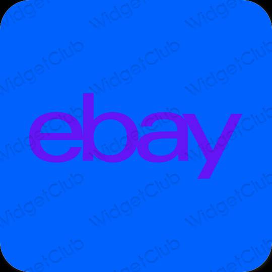 Estetis biru neon eBay ikon aplikasi