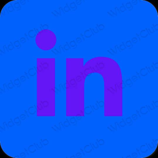 Estetisk lila Linkedin app ikoner