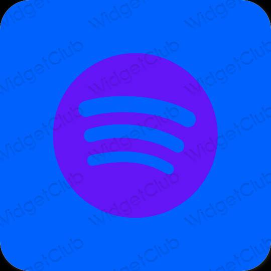 Estetický modrý Spotify ikony aplikací