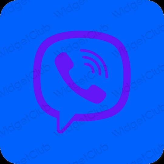 Æstetisk blå Viber app ikoner