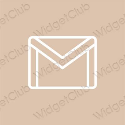Естетичний бежевий Mail значки програм