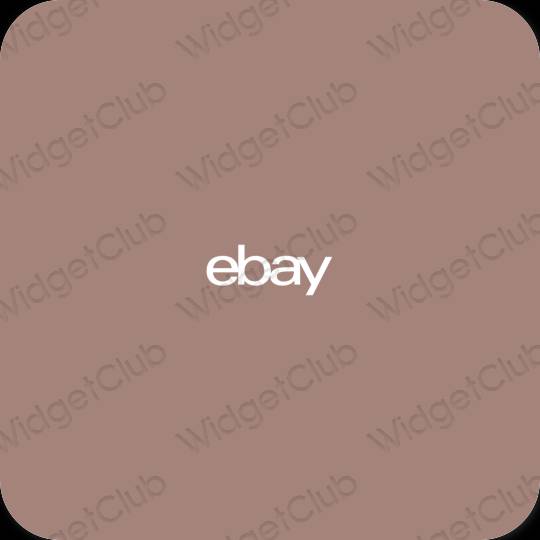 Estetyka brązowy eBay ikony aplikacji