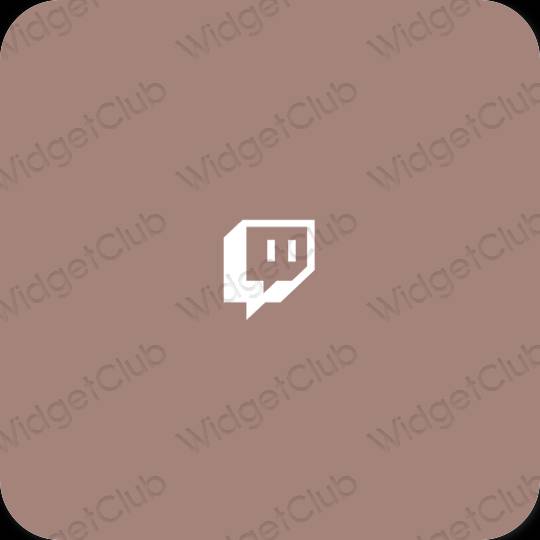 Естетичен кафяво Twitch икони на приложения