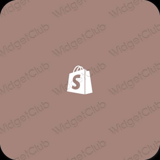 Естетски браон Shopify иконе апликација