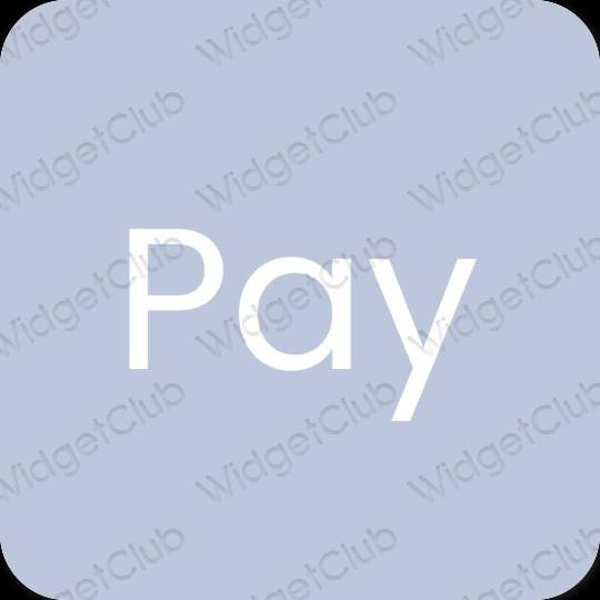 Esztétika pasztell kék PayPay alkalmazás ikonok