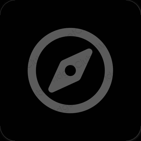 Æstetisk sort Safari app ikoner