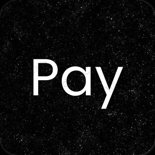 Estetik siyah PayPay uygulama simgeleri