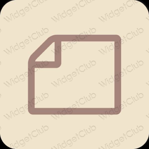 Estético beige Files iconos de aplicaciones
