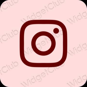 សោភ័ណ ពណ៌ផ្កាឈូក pastel Instagram រូបតំណាងកម្មវិធី