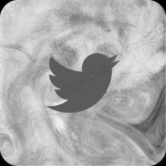 审美的 灰色的 Twitter 应用程序图标