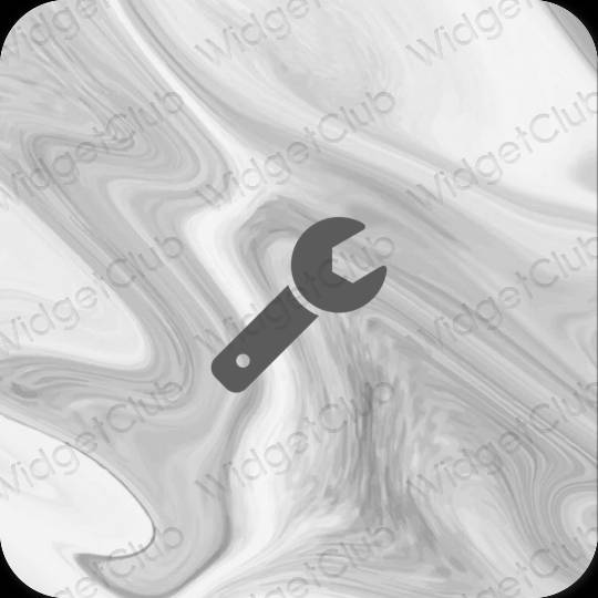 Ästhetisch grau CapCut App-Symbole
