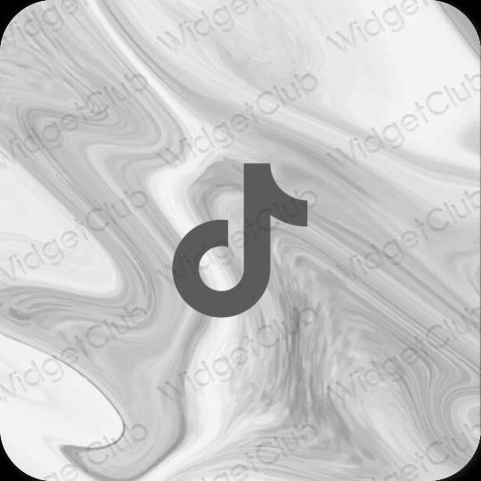 Estetický šedá TikTok ikony aplikací