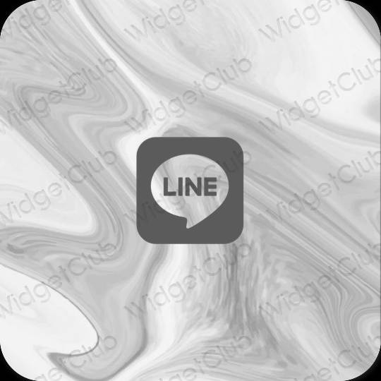 Αισθητικός γκρί LINE εικονίδια εφαρμογών
