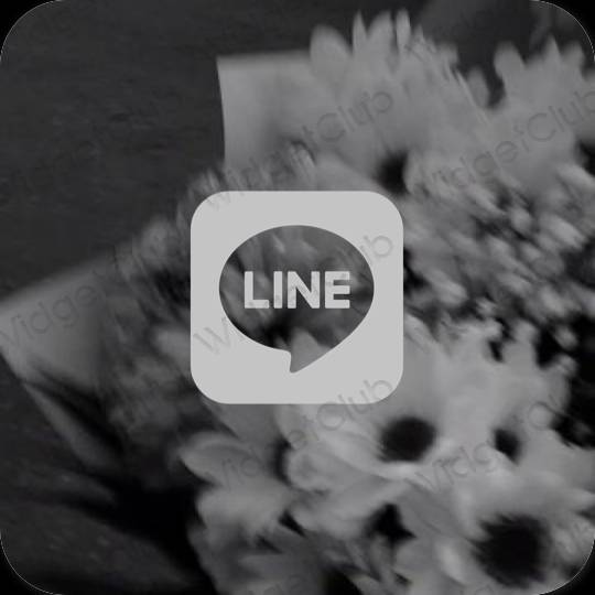 Естетски сива LINE иконе апликација