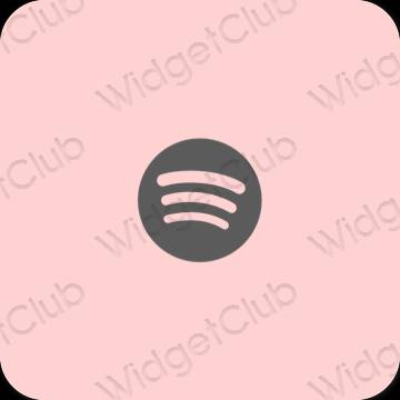 Aesthetic pink Spotify app icons