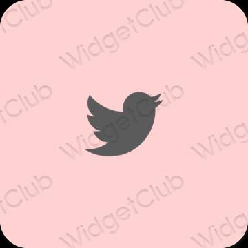 эстетический розовый Twitter значки приложений