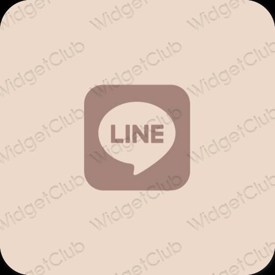 Estético beige LINE iconos de aplicaciones