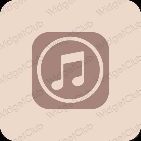 Aesthetic beige LINE MUSIC app icons