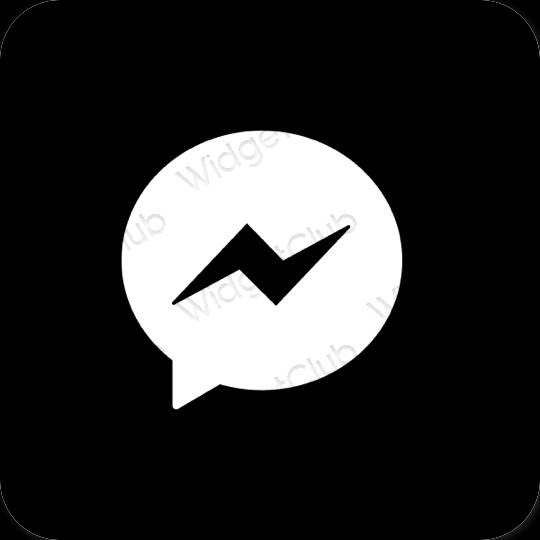 Estético Preto Messenger ícones de aplicativos