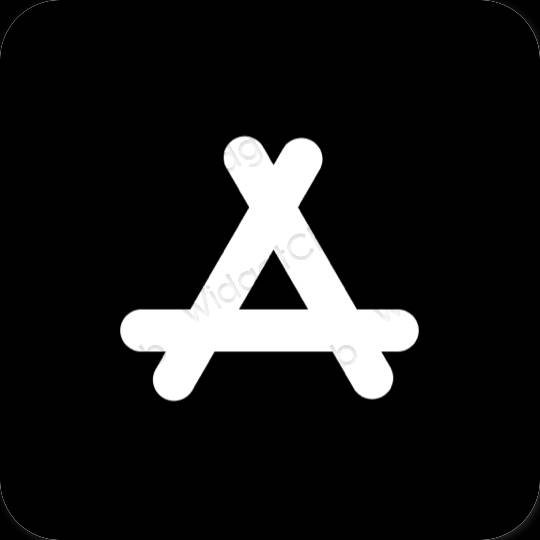 Ესთეტიური შავი AppStore აპლიკაციის ხატები