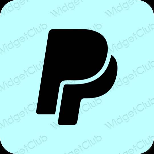 Æstetisk pastel blå Paypal app ikoner
