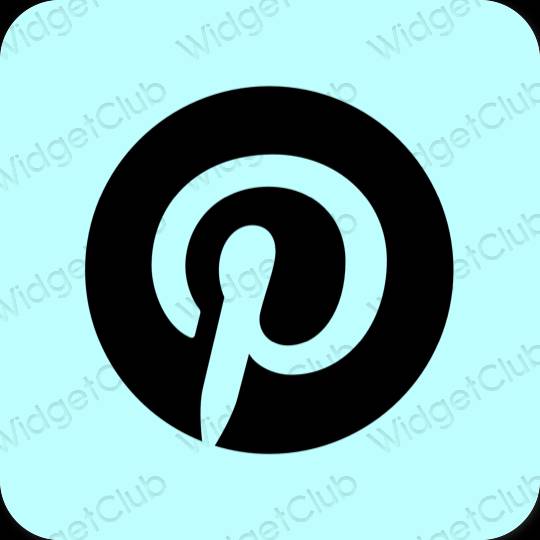 Esteetiline pastelne sinine Pinterest rakenduste ikoonid