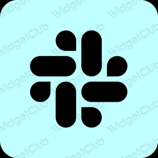 Estético azul pastel Slack iconos de aplicaciones