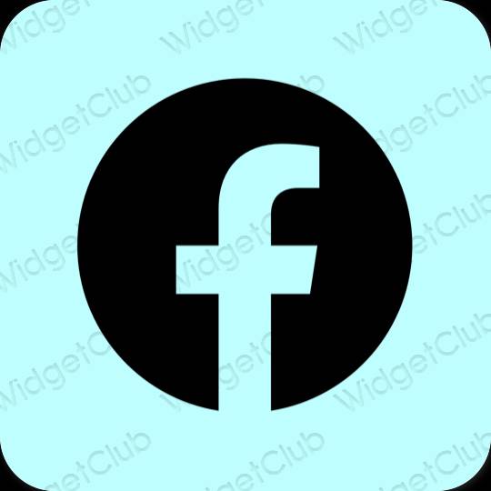 Estetické pastelovo modrá Facebook ikony aplikácií