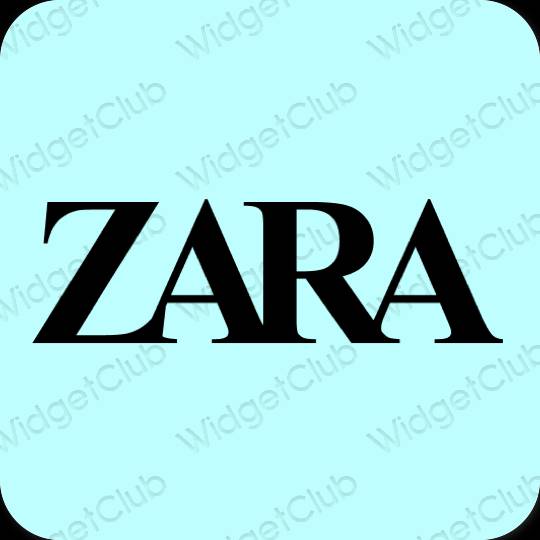 Estetic albastru pastel ZARA pictogramele aplicației