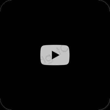 审美的 黑色的 Youtube 应用程序图标