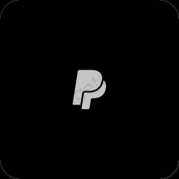 Aesthetic black Paypal app icons