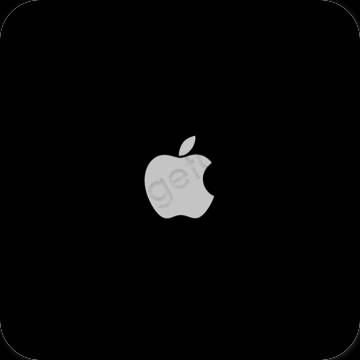 Ესთეტიური შავი Apple Store აპლიკაციის ხატები