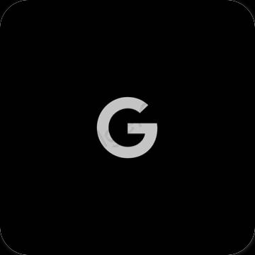 Estético negro Google iconos de aplicaciones