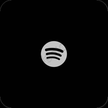 Estetski crno Spotify ikone aplikacija