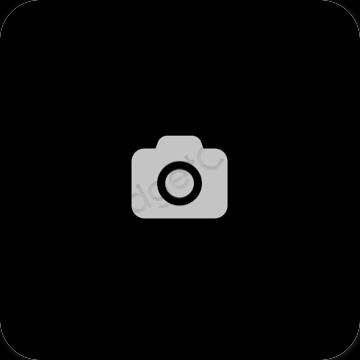 эстетический черный Camera значки приложений