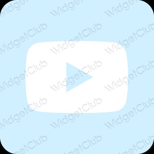 Esthétique bleu pastel Youtube icônes d'application