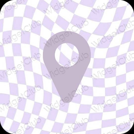 审美的 紫色的 Google Map 应用程序图标
