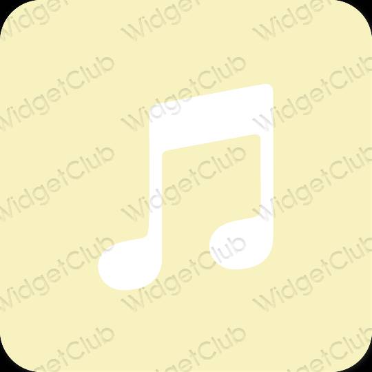 Esthétique jaune Music icônes d'application